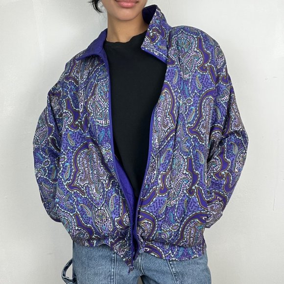 Vintage Northern Climate Purple Jacquard Windbreaker - Picture 4 of 4